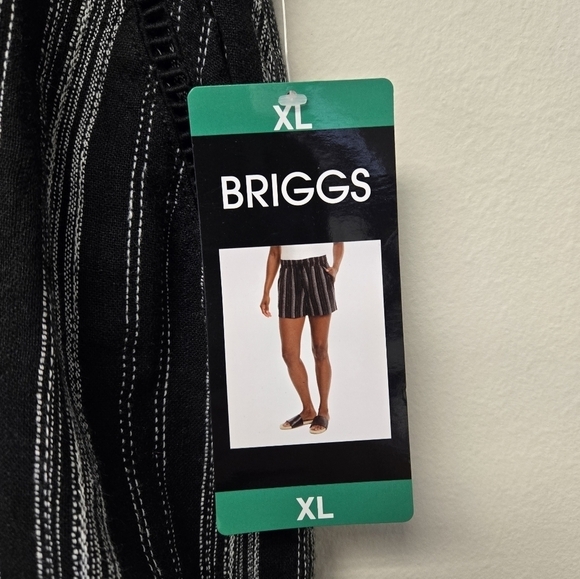 Briggs Linen Blend Short Black White Stripe XL - Picture 10 of 12